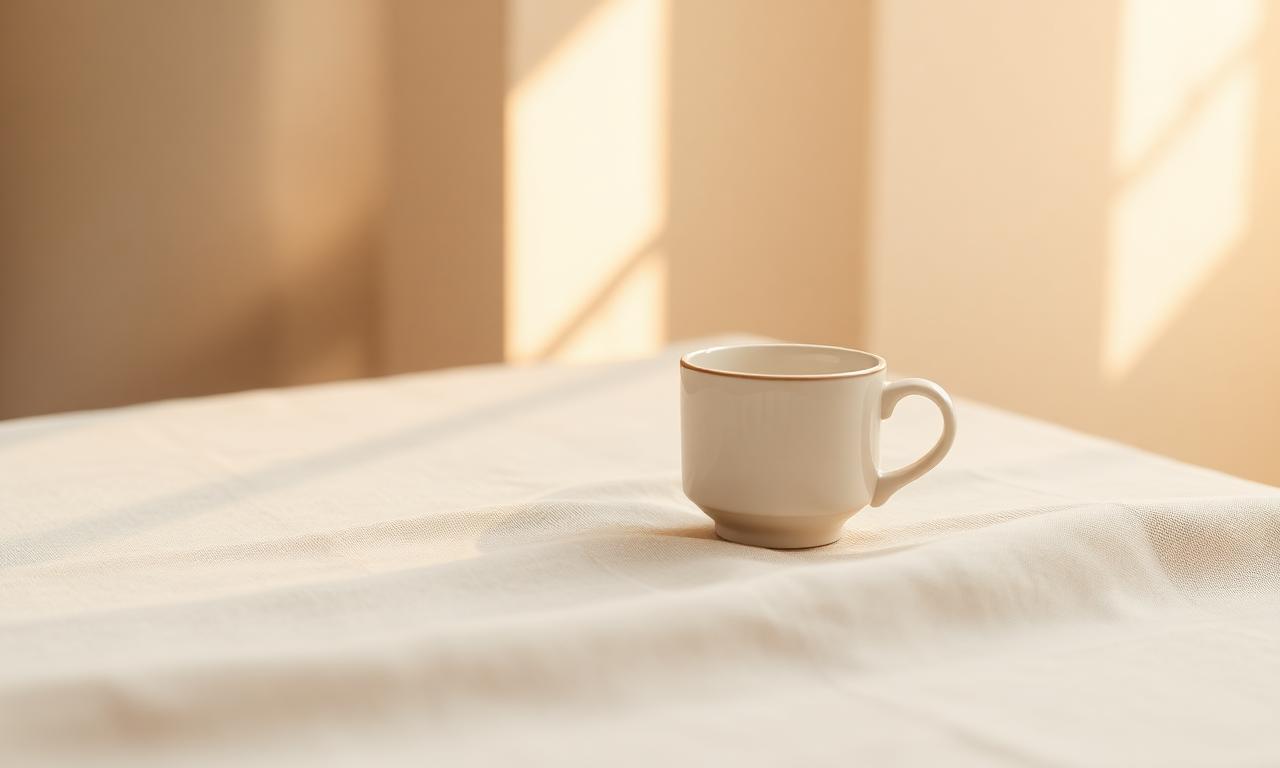 Morning light on a ceramic cup